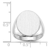 14k White Gold 16.0x20.5mm Open Back Signet Ring