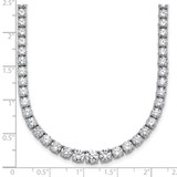 14k White Gold 18 7/8 carat Lab Grown Diamond VS/SI+ G+ Complete Round 18 inch Graduated Tennis Necklace
