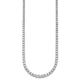 14k White Gold 18 7/8 carat Lab Grown Diamond VS+ F+ Complete Round 18 inch Graduated Tennis Necklace