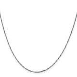 14K White Gold 18 inch 1.05mm Box with Lobster Clasp Chain