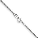 14K White Gold 18 inch 1.4mm Curb  with Spring Ring Clasp Pendant Chain