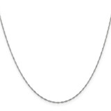 14K White Gold 18 inch 1mm Singapore with Spring Ring Clasp Chain