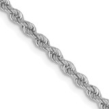 14K White Gold 18 inch 2.5mm Regular Rope with Lobster Clasp Chain
