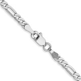 14K White Gold 18 inch 2.75mm Flat Figaro with Lobster Clasp Chain