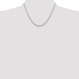 14K White Gold 18 inch 3.25mm Diamond-cut Rope with Lobster Clasp Chain