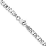 14K White Gold 18 inch 3.35mm Semi-Solid Curb with Lobster Clasp Chain