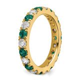 14k 1 1/5 carat Lab Grown Diamond VS/SI+ G+ and Lab Created Alexandrite Size 8 Eternity Band