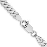 14K White Gold 18 inch 3.9mm Flat Beveled Curb with Lobster Clasp Chain