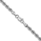 14K White Gold 18 inch 3mm Regular Rope with Lobster Clasp Chain