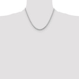 14K White Gold 18 inch 4.25mm Diamond-cut Rope with Lobster Clasp Chain