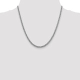 14K White Gold 18 inch 4.3mm Semi-Solid 3-Wire Wheat with Lobster Clasp Chain