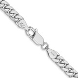 14K White Gold 18 inch 4.3mm Solid Miami Cuban Link with Lobster Clasp Chain