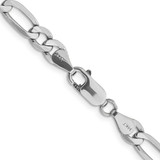 14K White Gold 18 inch 6mm Flat Figaro with Lobster Clasp Chain