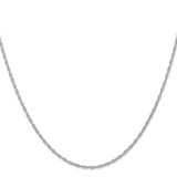 14K White Gold 18 inch Carded 1.35mm Cable Rope with Spring Ring Clasp Chain