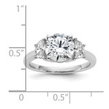 14k White Gold 2 1/2 carat Certified Lab Grown Diamond VS/SI+ G+ Round Complete Three Stone Engagement Ring