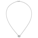 14k White Gold 2 1/2 carat Certified Lab Grown Diamond VS+ F+ Oval Complete 18 inch Bezel Set Necklace