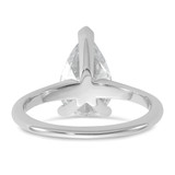 14k White Gold 2 1/2 carat Certified Lab Grown Diamond VS+ F+ Pear Solitare Complete Engagement Ring