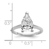 14k White Gold 2 1/2 carat Certified Lab Grown Diamond VS+ F+ Pear Solitare Complete Engagement Ring