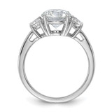 14k White Gold 2 1/2 carat Certified Lab Grown Diamond VS+F+ Round Complete Three Stone Engagement Ring