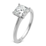 14k White Gold 2 1/2 carat Lab Grown Diamond VS/SI+ G+ Cushion Complete Solitare Engagement Ring