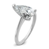 14k White Gold 2 1/2 carat Lab Grown Diamond VS/SI+ G+ Pear Solitare Complete Engagement Ring