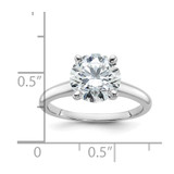 14k White Gold 2 1/2 carat Lab Grown Diamond VS/SI+ G+ Round Complete Solitaire Engagement Ring