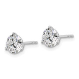 14k White Gold 2 1/2 ctw Certified Lab Grown Diamond VS+ F+ Round 3 Prong Heavy Wt. Stud Earrings