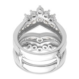 14k White Gold 2 1/3 carat Lab Grown Diamond VS/SI+ G+ Complete Double Row Ring Guard