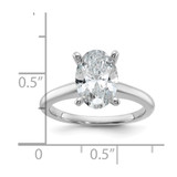 14k White Gold 2 1/4 carat Certified Lab Grown Diamond VS/SI+ G+ Oval Complete Solitaire Engagement Ring