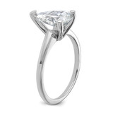 14k White Gold 2 1/4 carat Lab Grown Diamond VS/SI+ G+ Pear Solitare Complete Engagement Ring