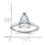 14k White Gold 2 1/4 carat Lab Grown Diamond VS/SI+ G+ Pear Solitare Complete Engagement Ring