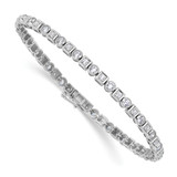 14k White Gold 2 1/8 carat Lab Grown Diamond VS/SI+ G+ 6.75 inch Fancy Shapes Bracelet