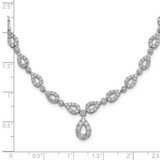 14k White Gold 2 3/4 carat Lab Grown Diamond VS/SI+ G+ 17 inch Fashion Teardrop Necklace