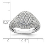 14k White Gold 2 3/8 carat Lab Grown Diamond VS/SI+ G+ Complete Cluster Fashion Ring
