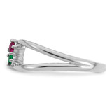 14k White Gold 2 Birthstone Mother's Wrap Ring Mounting