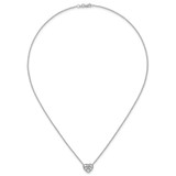 14k White Gold 2 carat Certified Lab Grown Diamond VS+ F+ Heart Complete 18 inch Bezel Set Solitaire Necklace