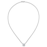 14k White Gold 2 carat Certified Lab Grown Diamond VS+ F+ Princess Complete 18 inch Bezel Set Necklace