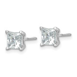 14k White Gold 2 carat Certified Lab Grown Diamond VS+ F+ Princess Complete Four Prong Screwback Stud Earrings