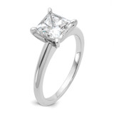 14k White Gold 2 carat Certified Lab Grown Diamond VS+ F+ Princess Complete Solitare Engagement Ring