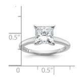 14k White Gold 2 carat Certified Lab Grown Diamond VS+ F+ Princess Complete Solitare Engagement Ring