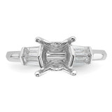 14k White Gold 2 carat Certified Lab Grown Diamond VS+ F+ Princess Complete Three Stone Engagement Ring