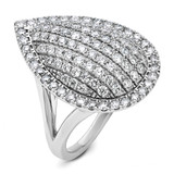 14k White Gold 2 carat Lab Grown Diamond VS/SI+ G+ Complete Fashion Ring - RM-4F72B067-8099