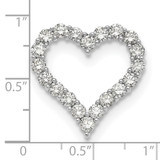 14k White Gold 2 carat Lab Grown Diamond VS/SI+ G+ Complete Heart Chain Slide Pendant