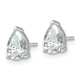 14k White Gold 2 carat Lab Grown Diamond VS/SI+ G+ Complete Pear Three Prong Stud Earrings
