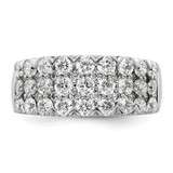 14k White Gold 2 carat Lab Grown Diamond VS/SI+ G+ Complete Triple Row Fashion Band