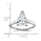 14k White Gold 2 carat Lab Grown Diamond VS/SI+ G+ Pear Solitare Complete Engagement Ring