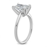 14k White Gold 2 carat Lab Grown Diamond VS/SI+ G+ Radiant Solitare Complete Engagement Ring