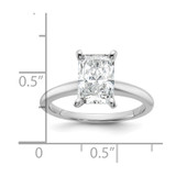 14k White Gold 2 carat Lab Grown Diamond VS/SI+ G+ Radiant Solitare Complete Engagement Ring