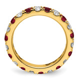 14k 1 1/5 carat Lab Grown Diamond VS/SI+ G+ and Lab Created Ruby Size 7.5 Eternity Band