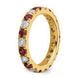14k 1 1/5 carat Lab Grown Diamond VS/SI+ G+ and Lab Created Ruby Size 7.5 Eternity Band